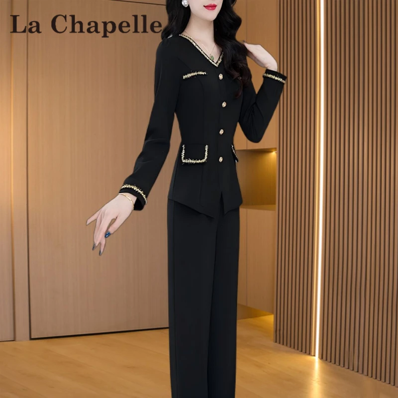 【拉夏】小香风时尚显瘦套装女2025早秋新款气质高级感爆款两件套裤