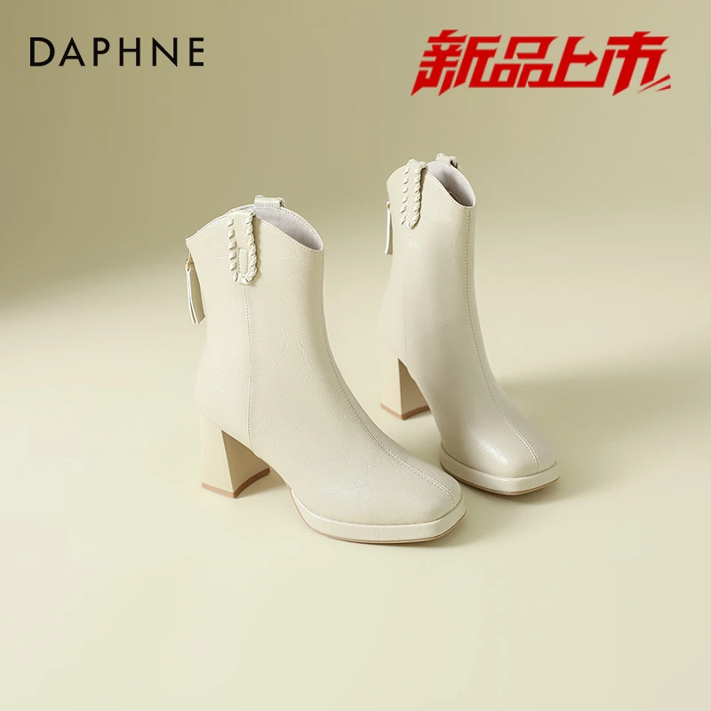 达芙妮时尚高跟短靴女2025新款秋季英伦风马丁靴女巨好看时装靴子