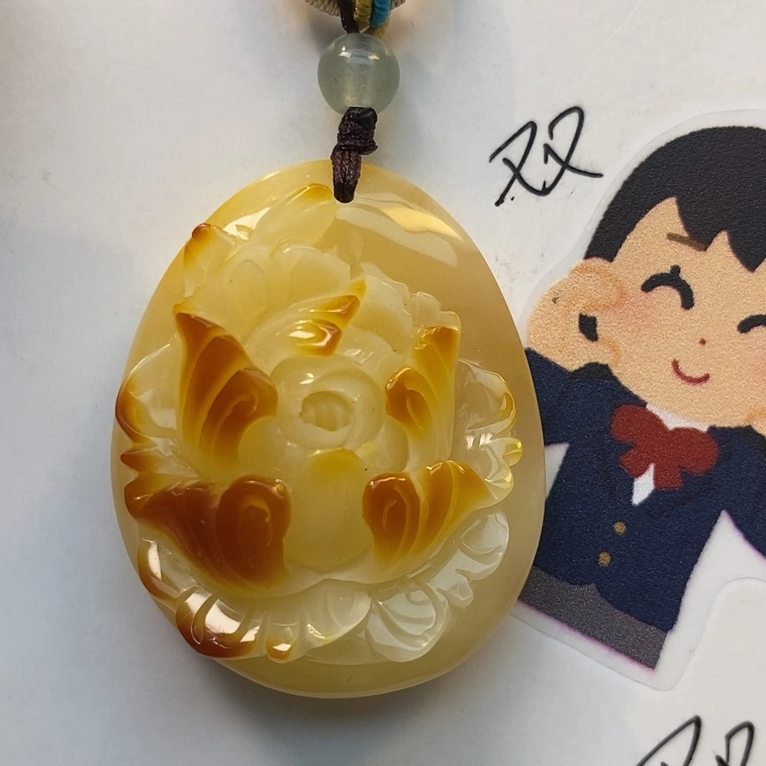 未镶嵌定制琥珀牡丹花