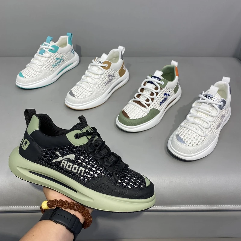 夏季新款低帮系带编织透气运动鞋舒适老爹鞋轻奢休闲百搭潮流男鞋