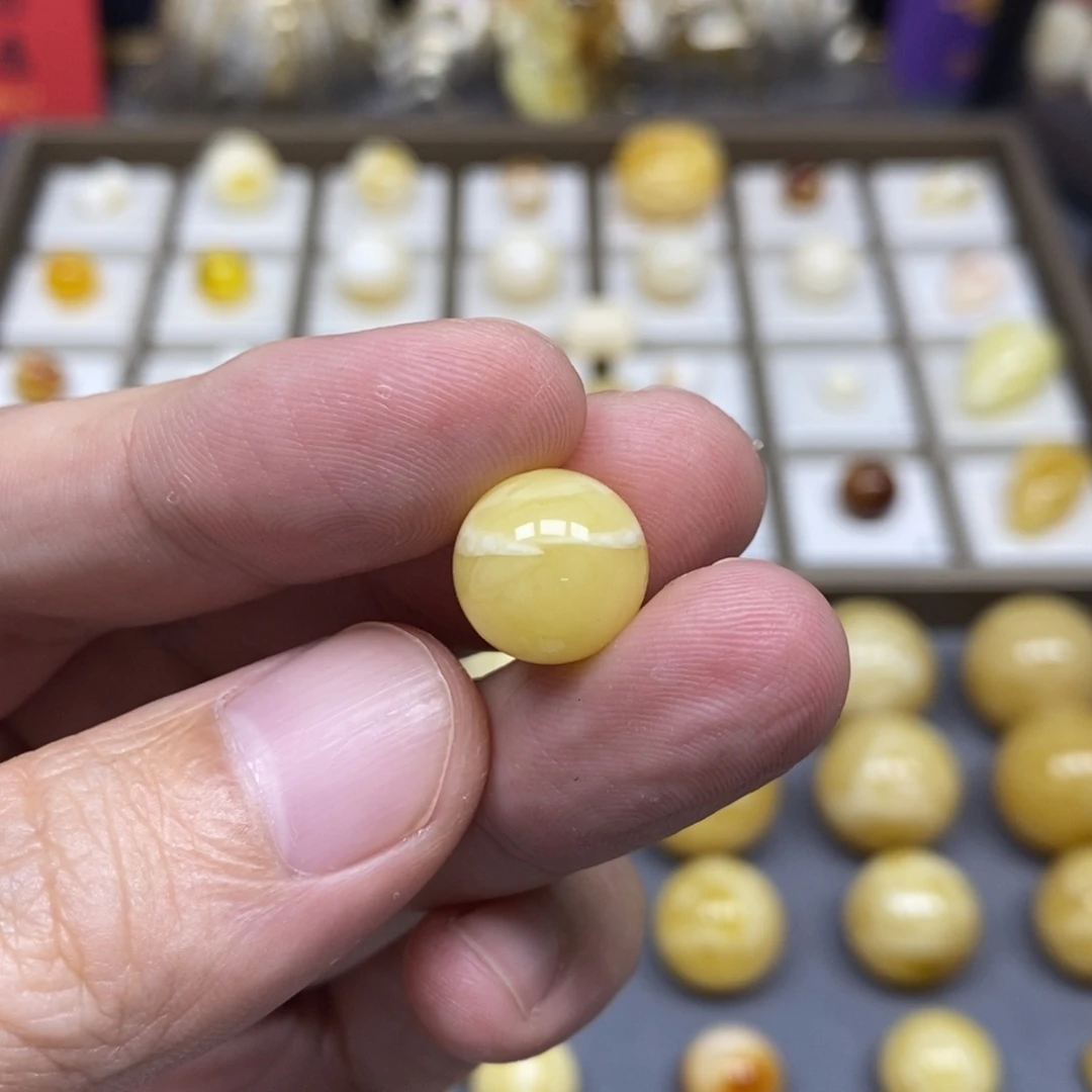 琥珀未镶嵌珠宝奇石12圆珠