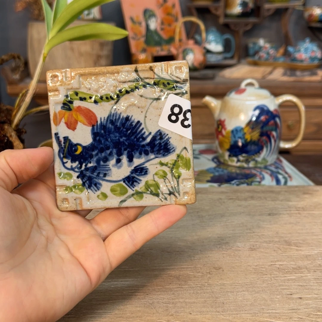 壶素浅陶瓷手工手绘