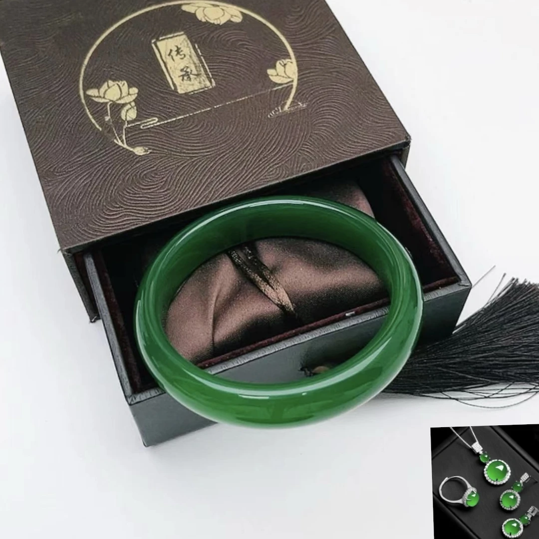 【一林珠宝1】精美玉手镯+项链+戒指+耳饰【证书+礼盒】JZ225420玛瑙