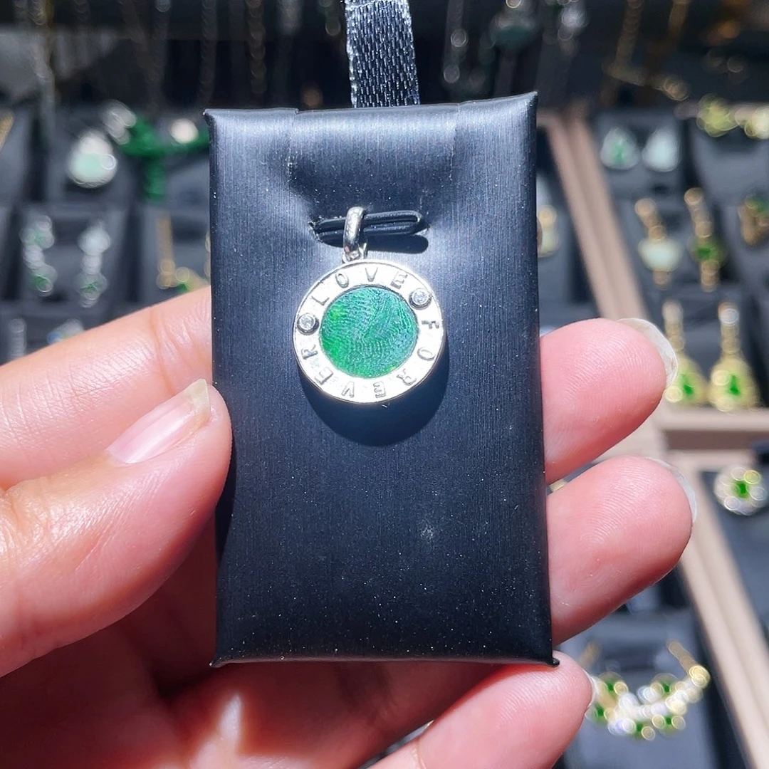 翡翠银S925镶嵌颈饰