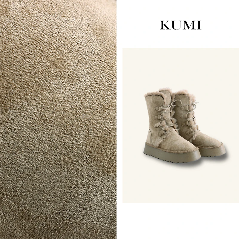 WSMY复古毛毛靴子保暖雪地靴女冬季厚底加绒加厚防滑棉鞋