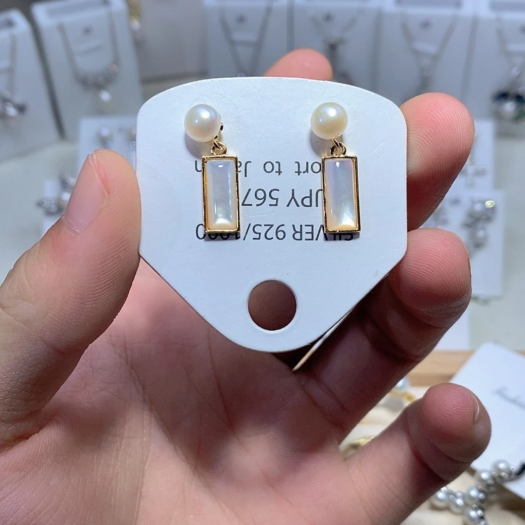 耳饰淡水珍珠银S925镶嵌