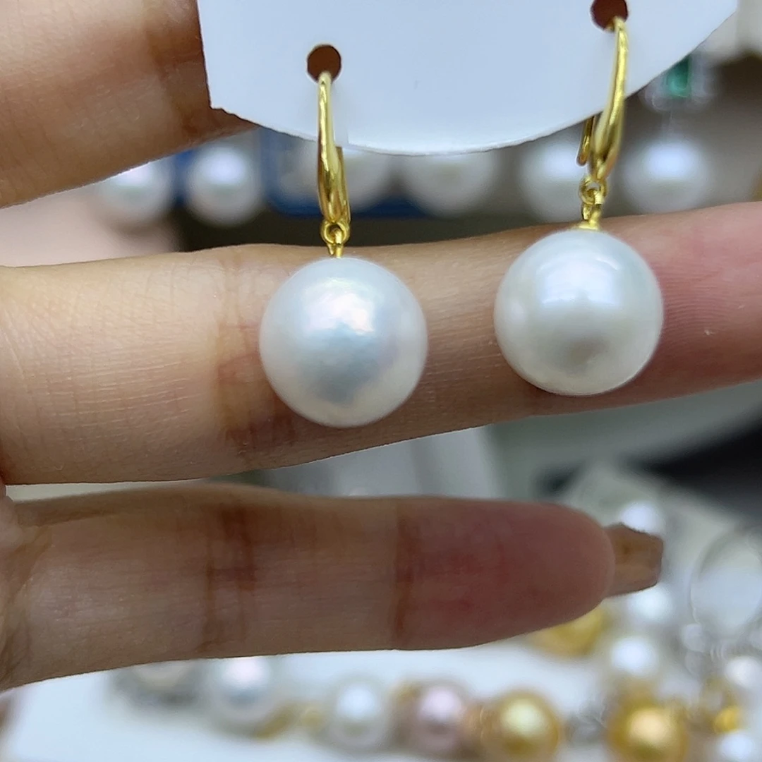 银S925镶嵌淡水珍珠耳饰