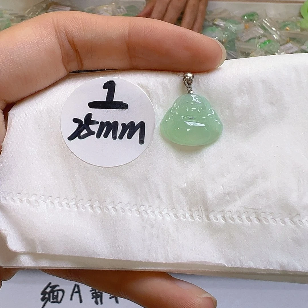 翡翠18K金镶嵌吊坠(不含链)翡翠