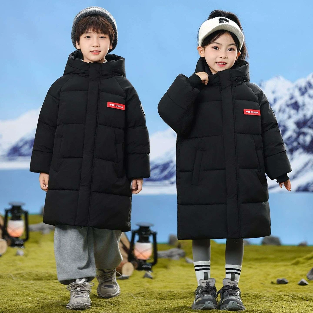 新款羽绒棉服加厚中长款男童女童2025冬季棉袄中大童过膝洋气外套