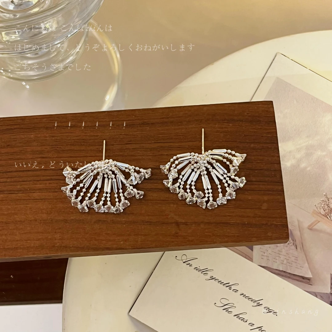 铜合金锆石耳饰 【烟火星辰】气质烟花耳环小众百搭锆石耳饰精致