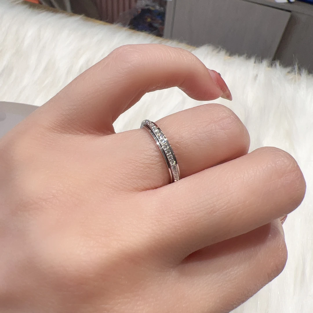99新 Piaget/伯爵 白金 满钻 窄 伯爵/戒指/指环/2512