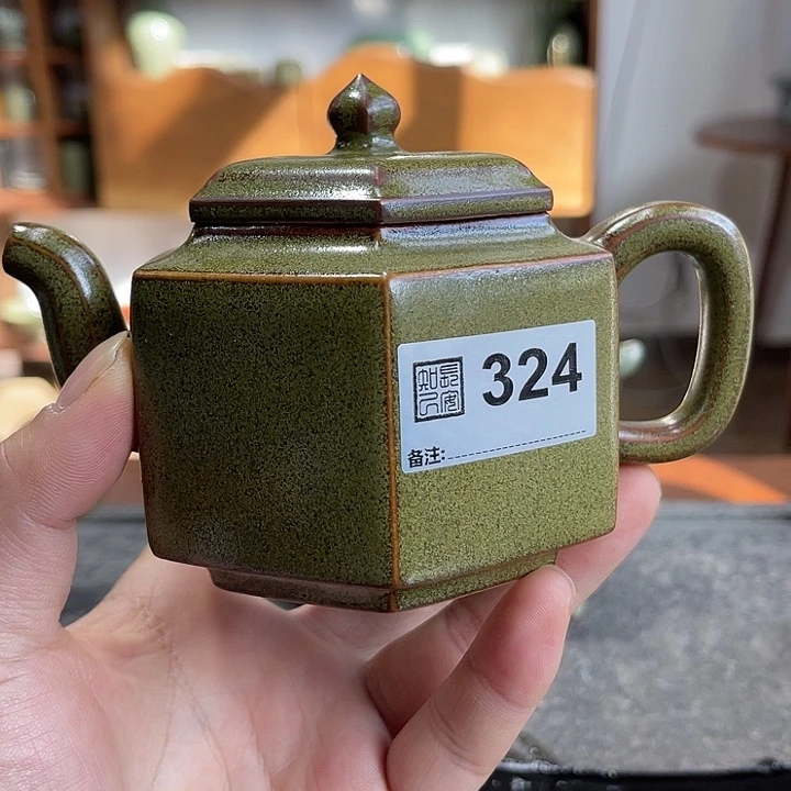茶叶末六方茶壶324号