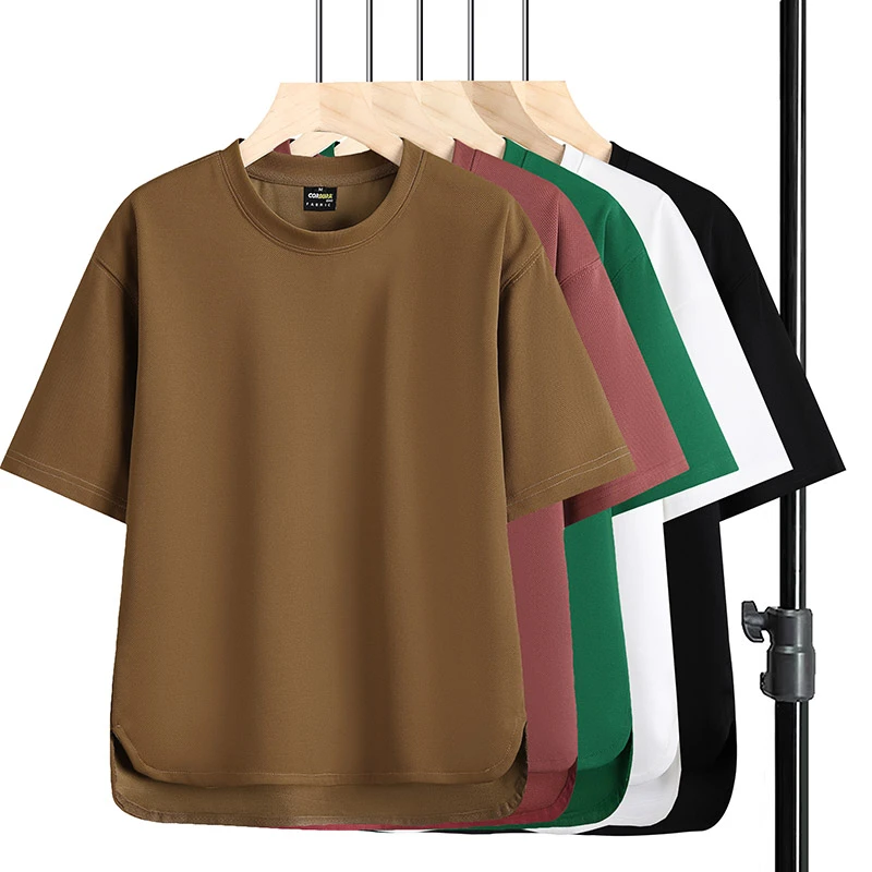 男女同款圆领纯色夏季T恤圆领t恤男短袖夏装简约男装宽松休闲308