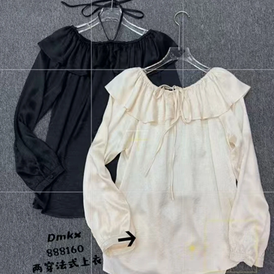 【锦衣服饰】DM 8160（888160）两穿法式系带小衫