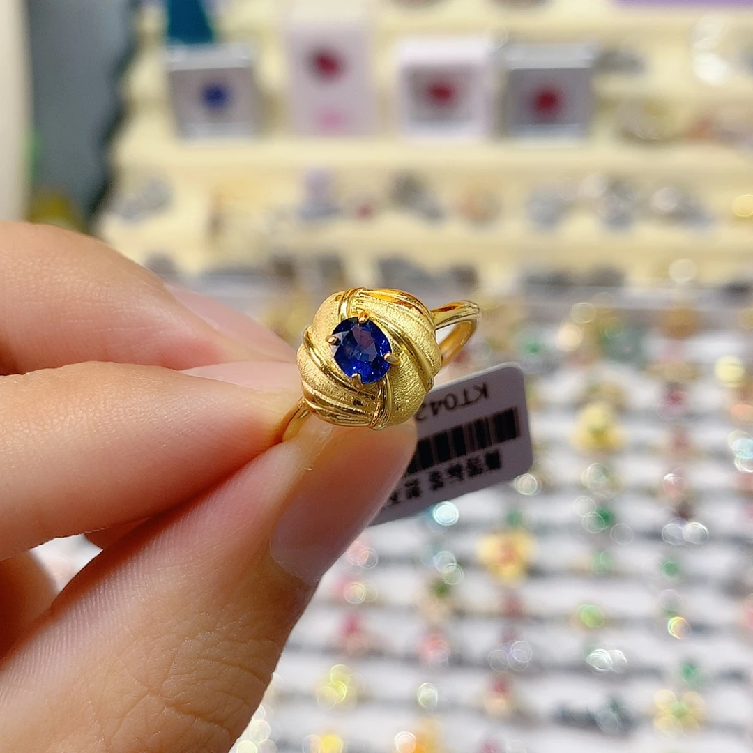 戒指蓝宝石银S925镶嵌