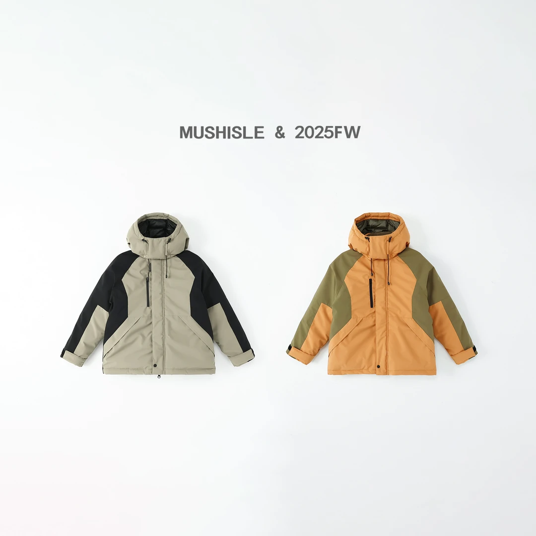 【MUSHISLE】阿又男童冬季儿童工装保暖时尚冲锋衣羽絨服外套85153D