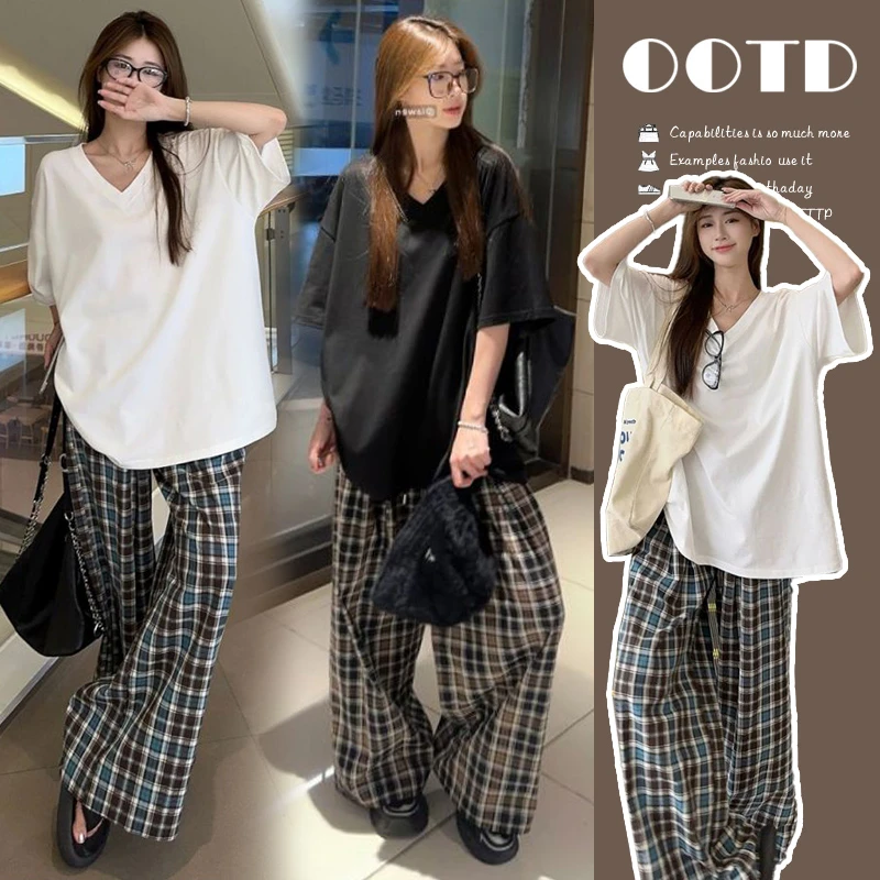 孕妇装上班遮肚子2025春夏新款休闲上衣设计感遮肉显瘦阔腿裤套装