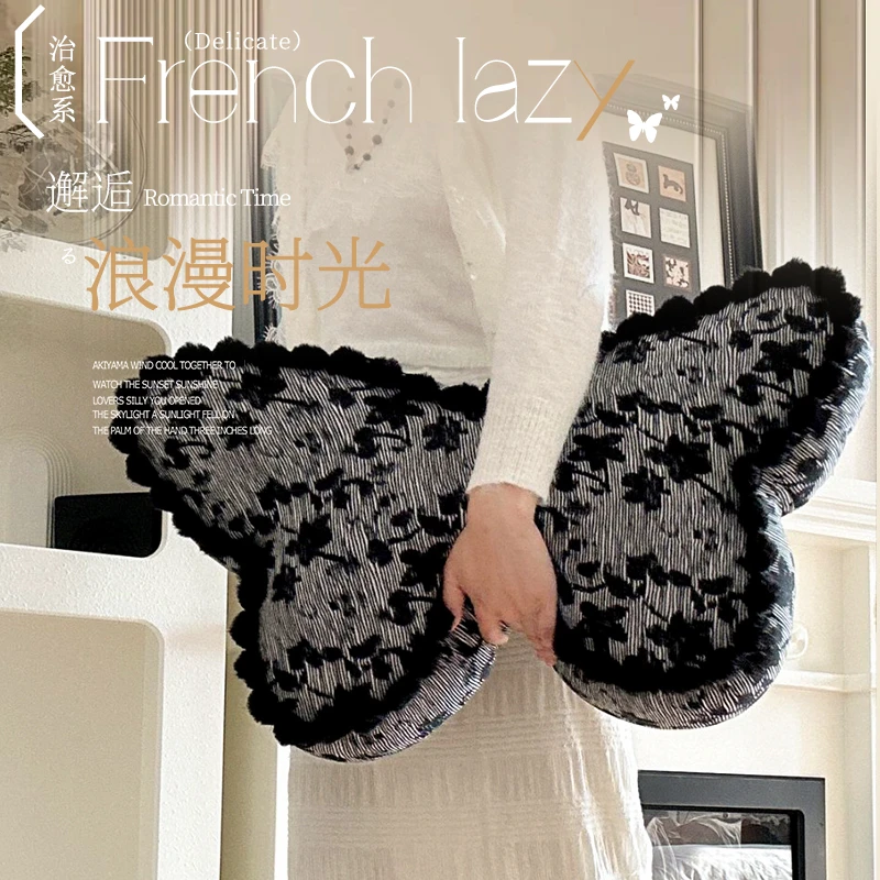 ins蝴蝶抱枕网红床头腰靠卧室飘窗靠枕椅子靠垫宿舍复古风造型枕