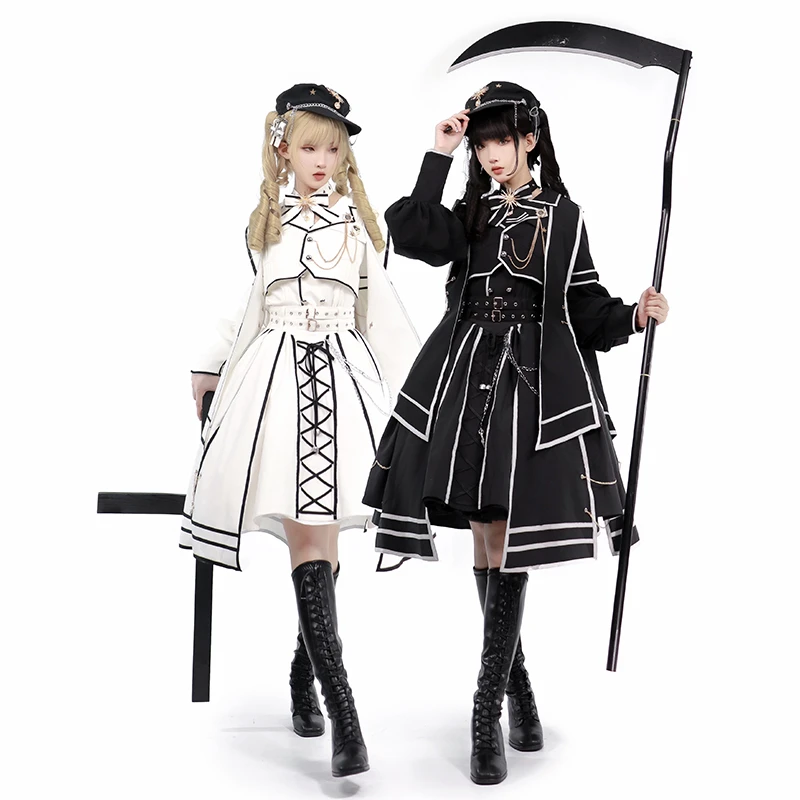 豹了个猫裁决军Lo骑士风分体SK一套装FS穿四季豹了个猫原创lolita