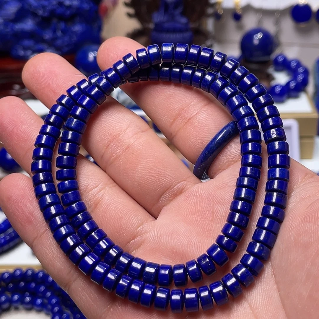 青金石未镶嵌精工直切108颗6mm