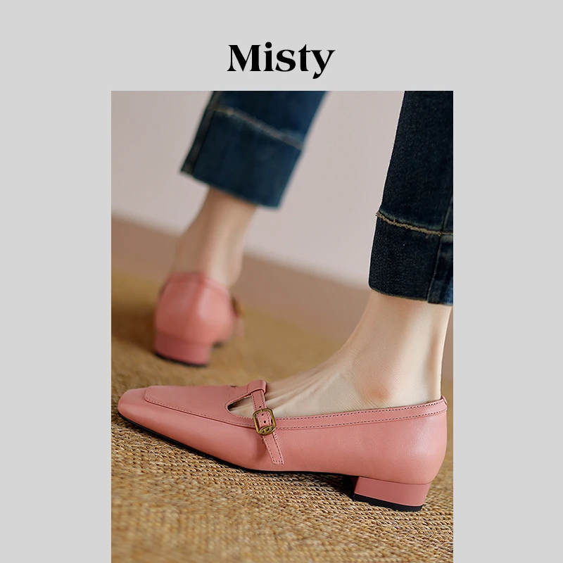 Misty 雾屿女鞋|3.5cm|春夏季真皮低跟单鞋女浅口软底温柔豆豆鞋