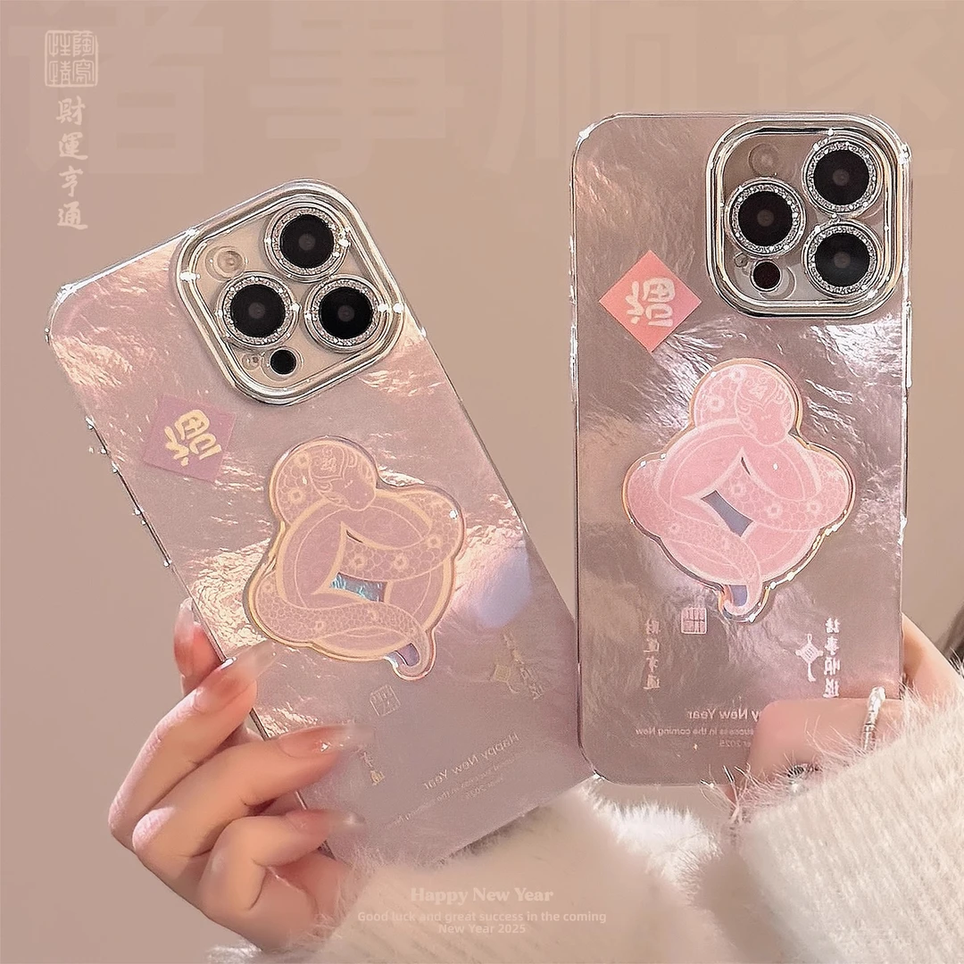 适用苹果16pro手机壳闪粉镜头膜全包防摔网红女款创意ins奢华春节
