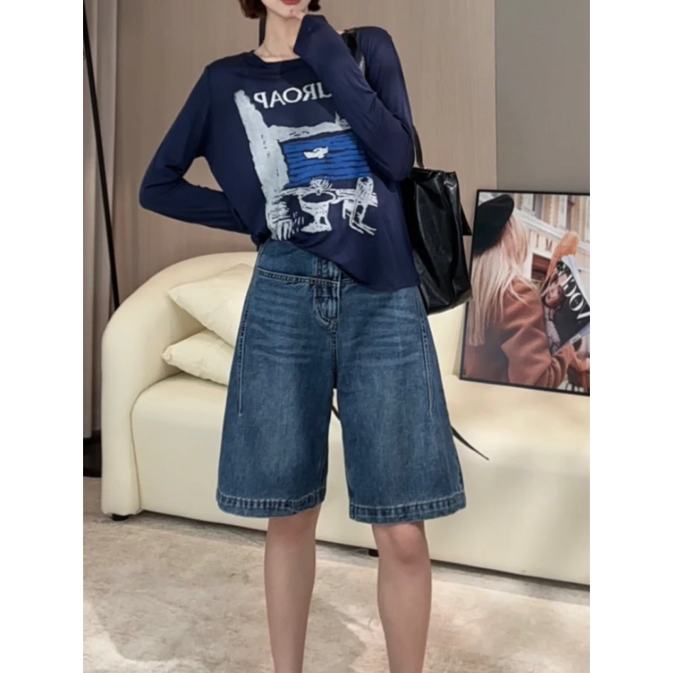 zz · 【实力派】夏季阔腿软牛仔五分裤女宽松遮胯百搭短裤女K017