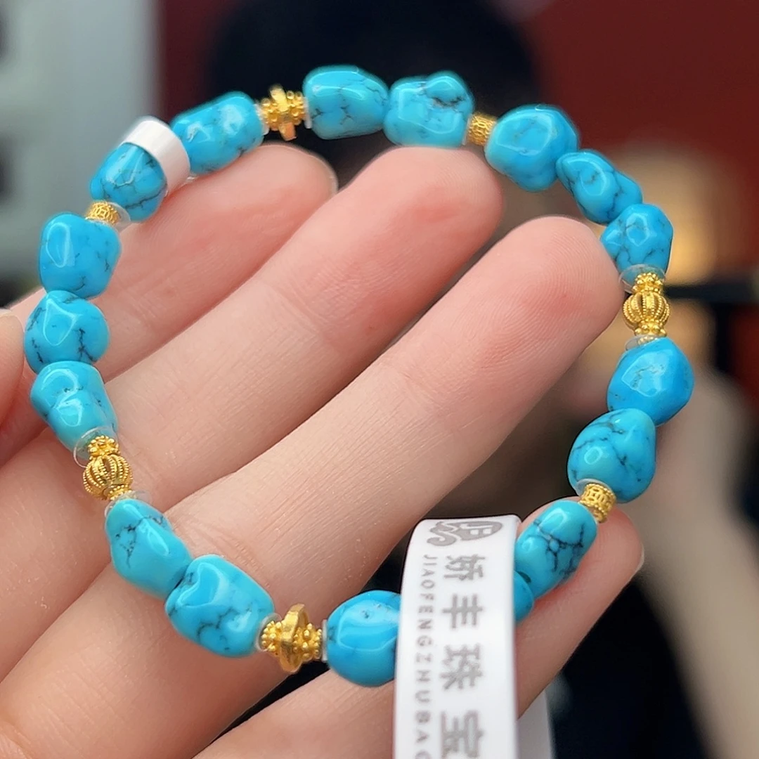 绿松石18K金镶嵌珠宝奇石