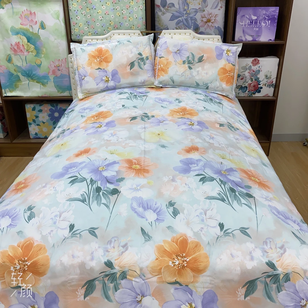 【牡丹盛开】双人床单2.4×2.3米加厚山东老粗布软凉席奢华床品