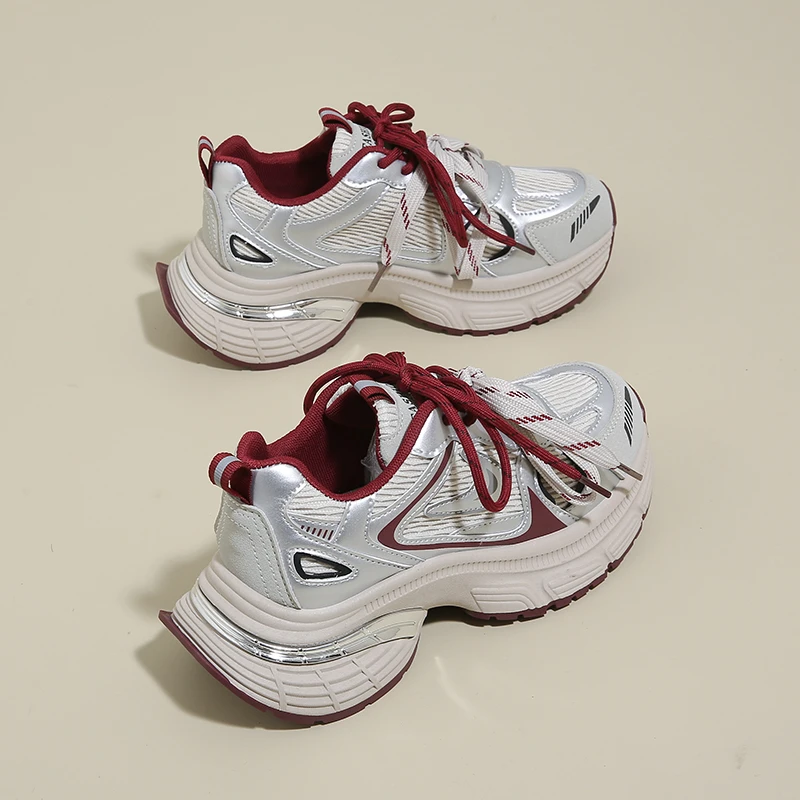 2025春夏新款厚底老爹鞋网面夏季新款