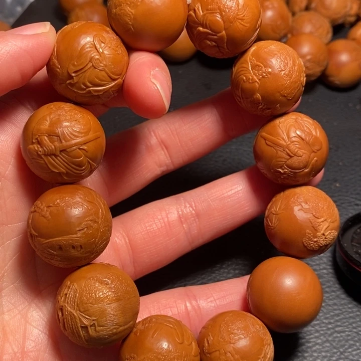 橄榄核手串/手链我**素风景钟馗