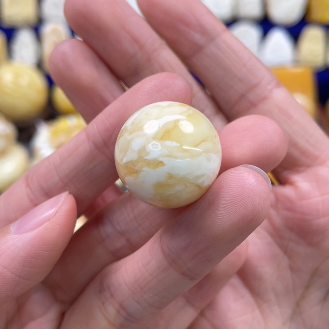 蜜蜡裸石未镶嵌琥珀蜜蜡珠子卡21.9mm
