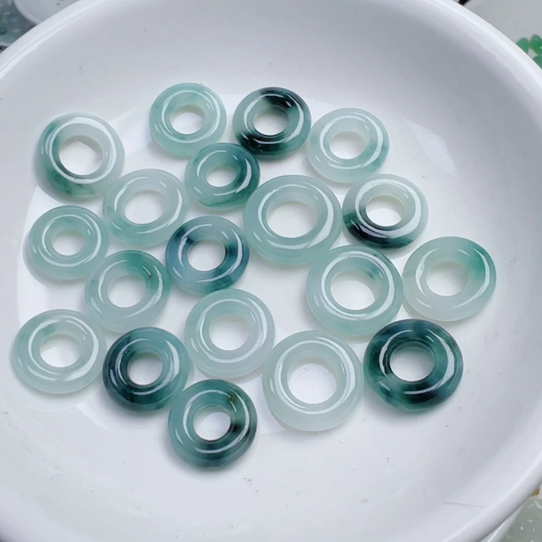 翡翠散珠牛仔蓝甜甜圈一个