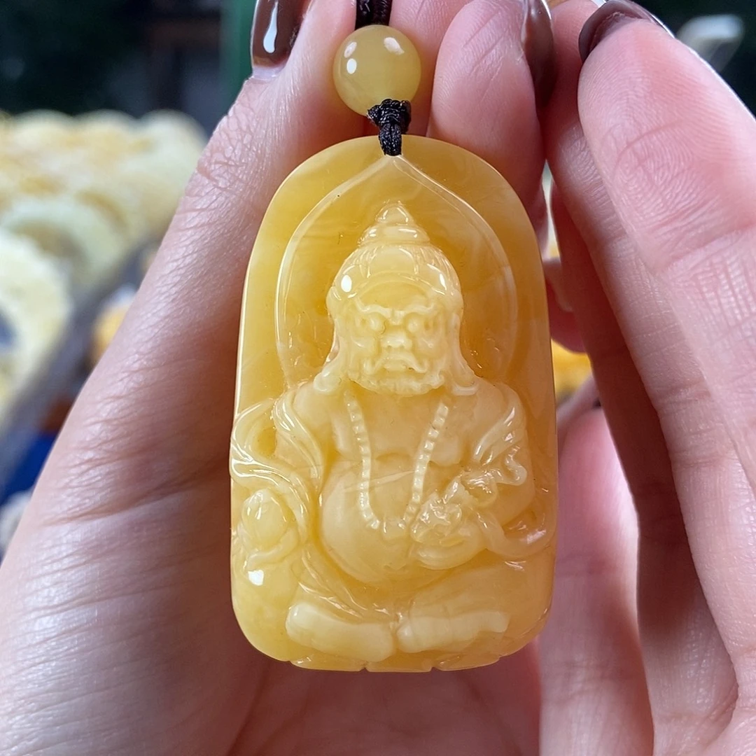 琥珀未镶嵌珠宝奇石22.8 黄财神
