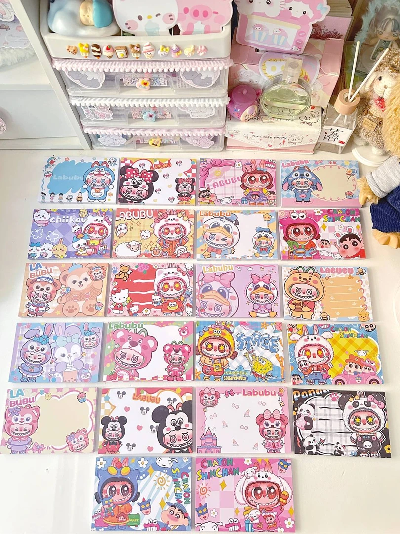 LABUBU拉布布便签加厚可爱高颜值方便携带学生创意无粘性记事本