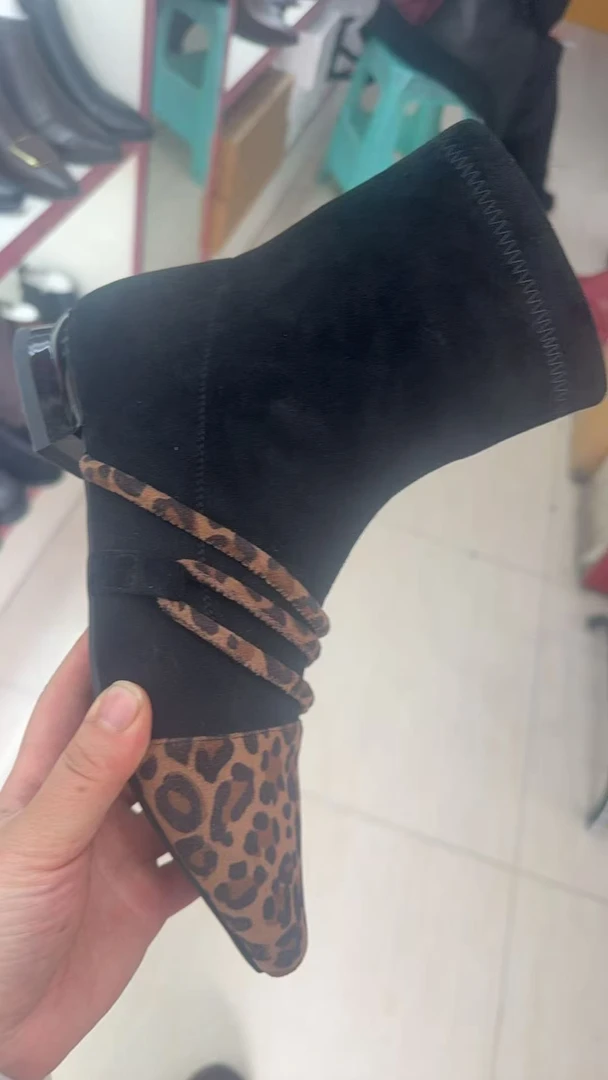 时装靴单鞋尖头高跟细跟气质女士百搭高帮单里休闲