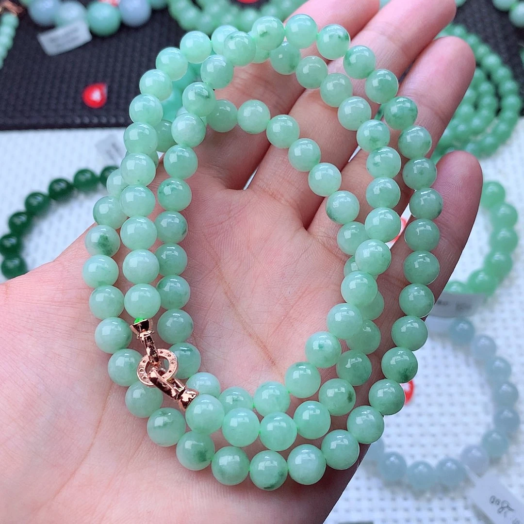 翡翠未镶嵌毛衣链卡7.5