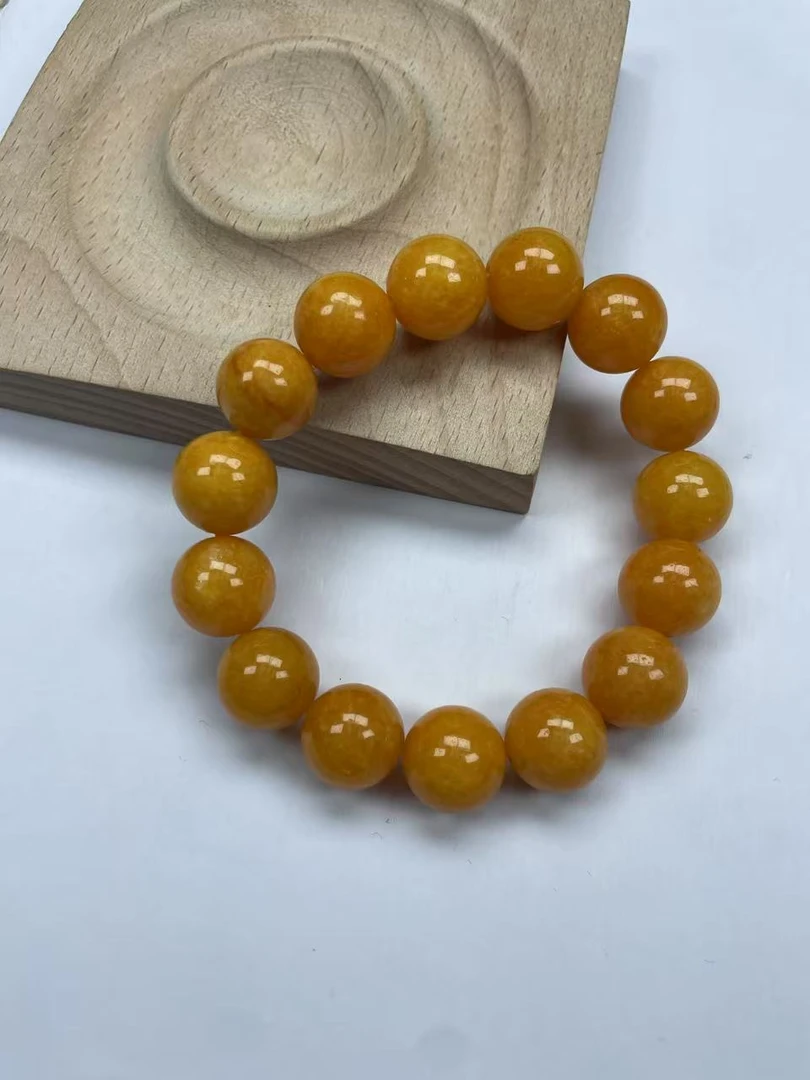 F342糯黄14mm手串经典精品时尚气质百搭情侣多样性发一