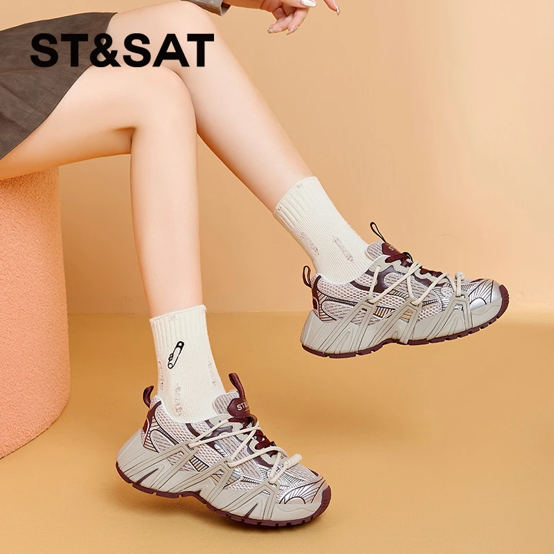 St&Sat/星期六时尚老爹鞋情侣夏季透气复古厚底网面女款潮流秋季Z