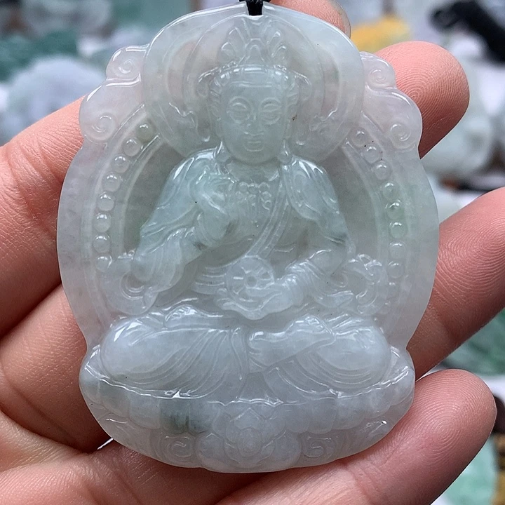 翡翠未镶嵌颈饰时来运转观音福利