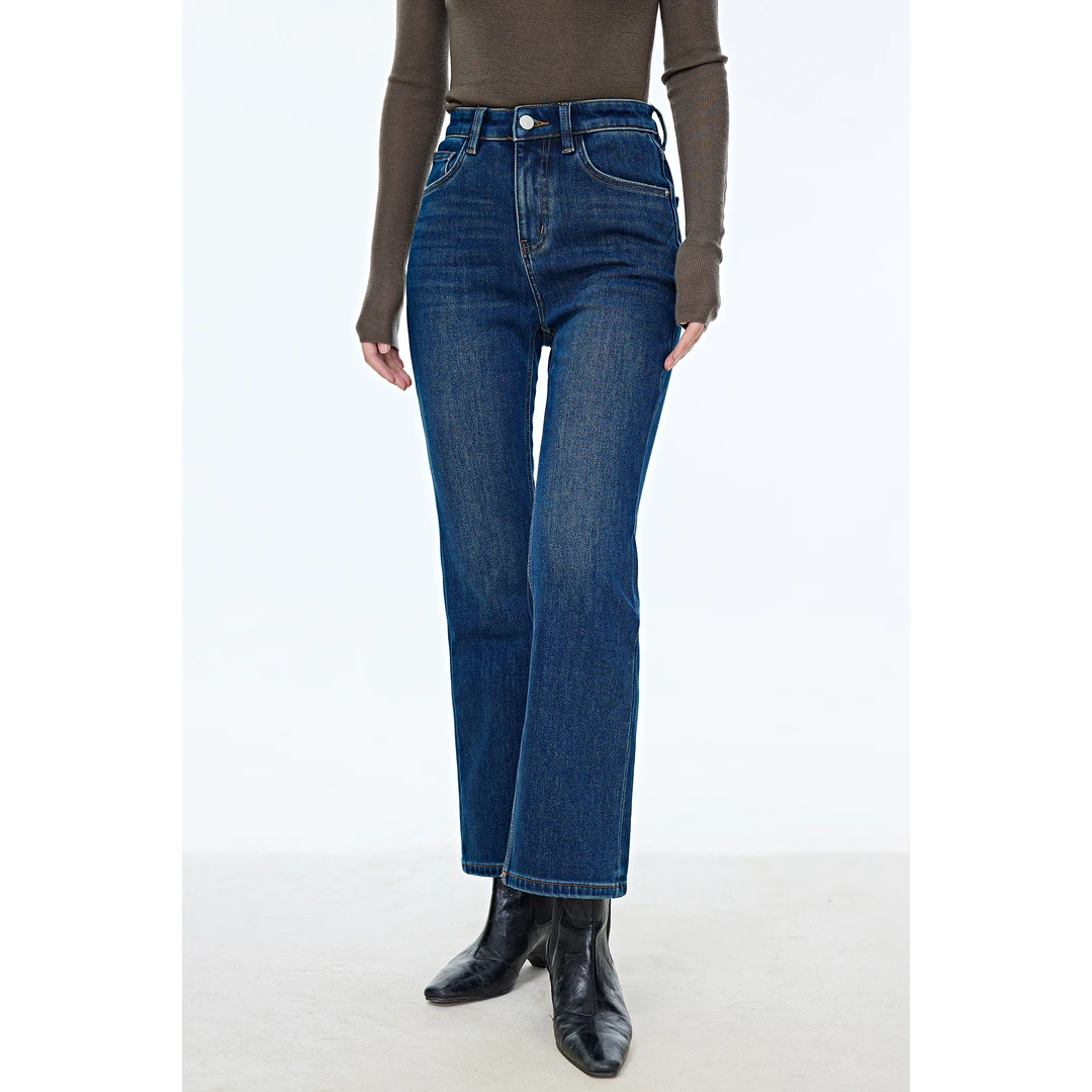 【CRANE】25年复古修身显瘦微喇休闲通勤百搭牛仔裤紧身秋冬