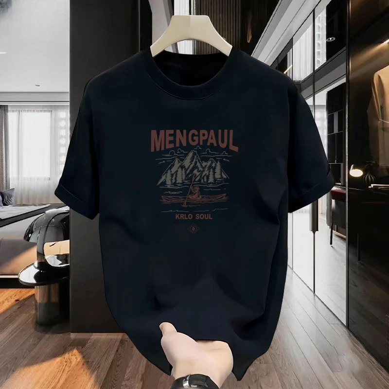 2025春夏季印花半袖男女款冰感圆领短袖t恤港风上休闲速干衣服