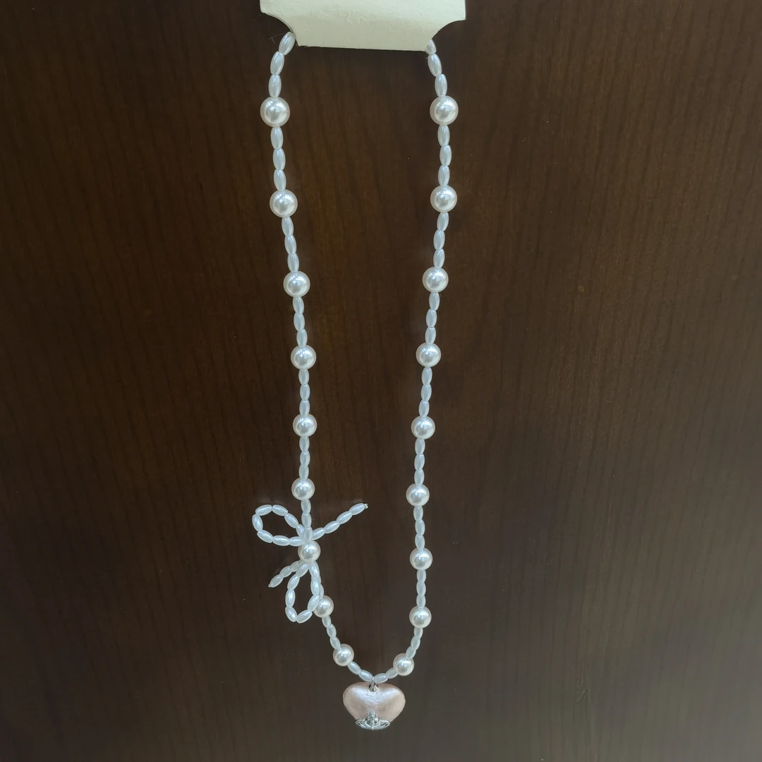 E440粉色爱心星球项链