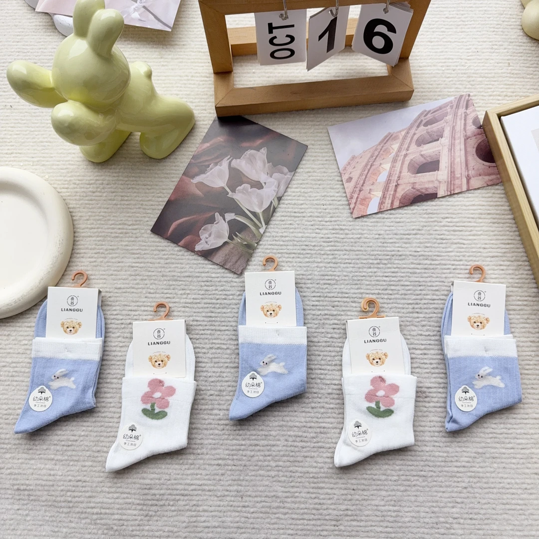 LC762-S 10双女宝女童韩系时尚儿童中筒袜wg