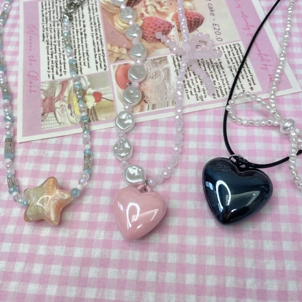 夏日多巴胺巴洛克珍珠星星串珠小众高级感ins