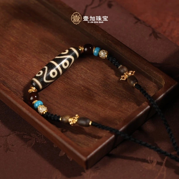 壹加师姐｜手工设计横版水纹八y玛瑙项链多样性发一5973A