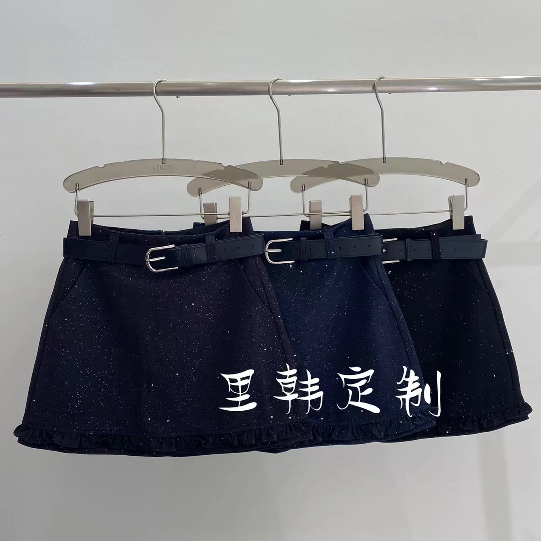 【里韩定制】西装半裙女2025新款高腰显瘦气质爆闪A字半裙8092