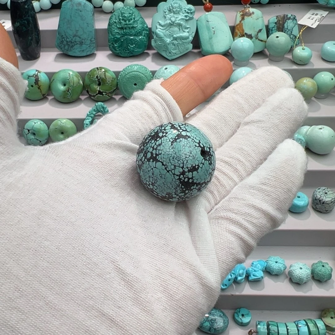 绿松石未镶嵌卡26圆珠