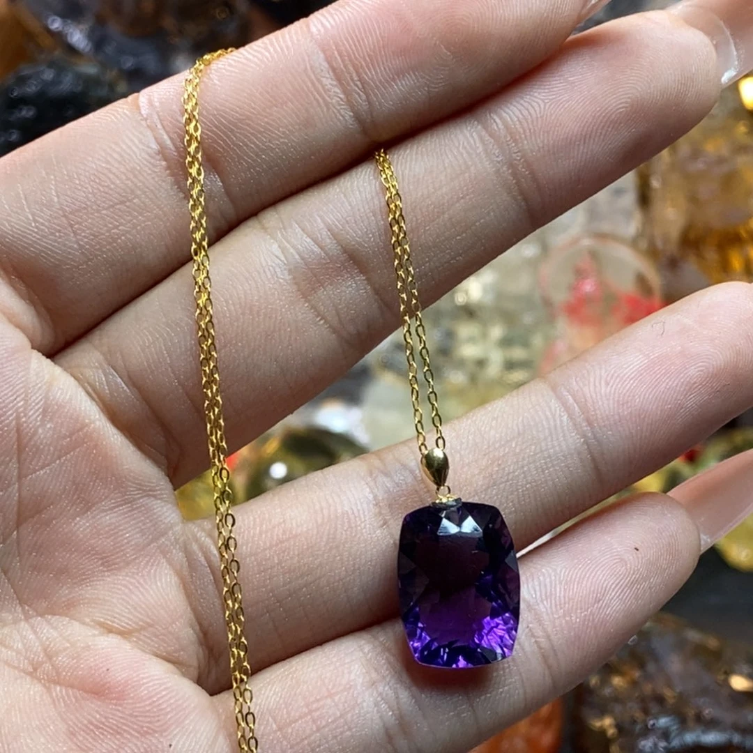 水晶颈饰18K金镶嵌用****5