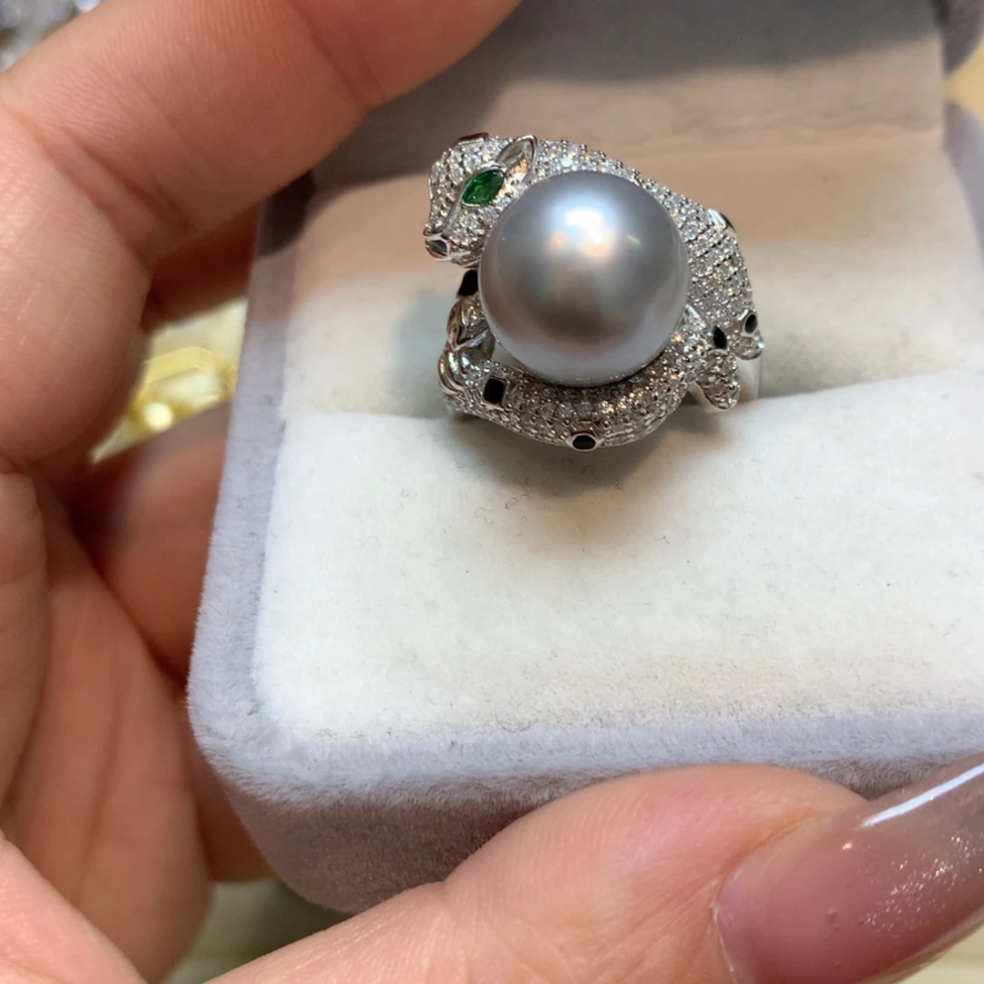 海水珍珠戒指银S925镶嵌